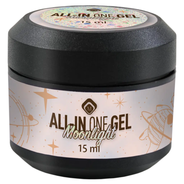 Barattolo All In One Gelmoonlight 15ml di Magnetic Nail Design con etichetta decorativa