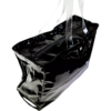 Borsa Bigshopper Magnetic Nail Design nera lucida con manici trasparenti