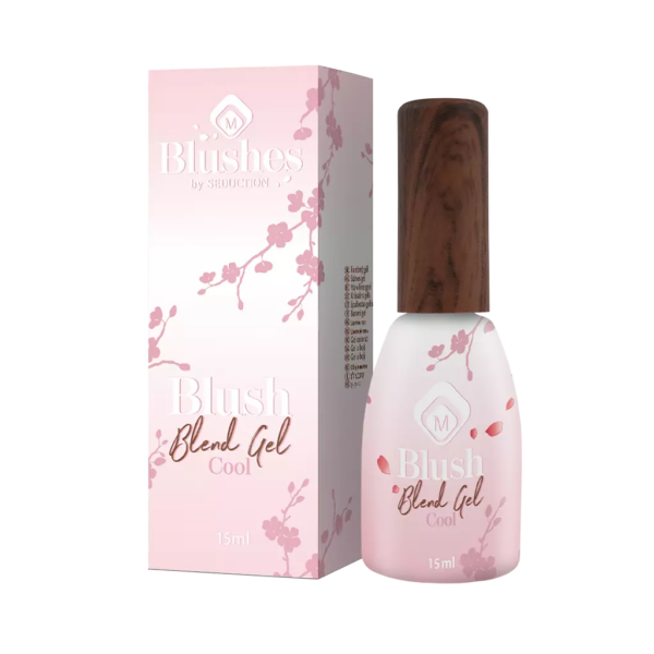 Confezione e boccetta Blushes Blend Gel Cool 15ml di Magnetic Nail Design.