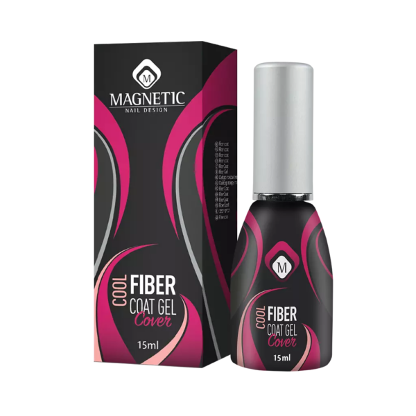Confezione e boccetta del Fiber Coat Gel Cool Cover 15ml di Magnetic Nail Design.