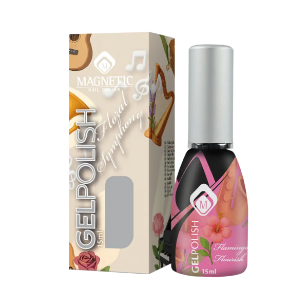 Flacone Gelpolish Flamingo Flourish TPO Free di Magnetic Nail Design con confezione decorata