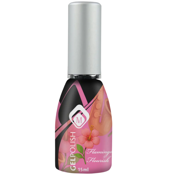 Boccetta di Gelpolish Flamingo Flourish TPO Free di Magnetic Nail Design con design floreale.