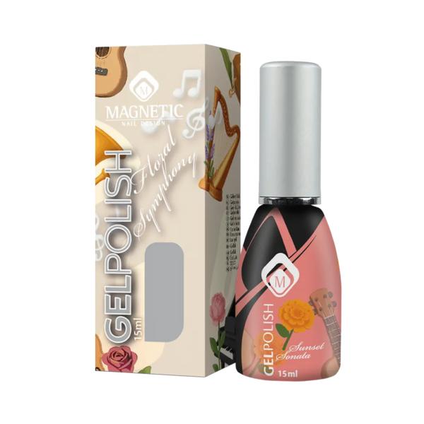 Gelpolish Sunset Sonata 15ml di Magnetic Nail Design con confezione decorata a tema musicale