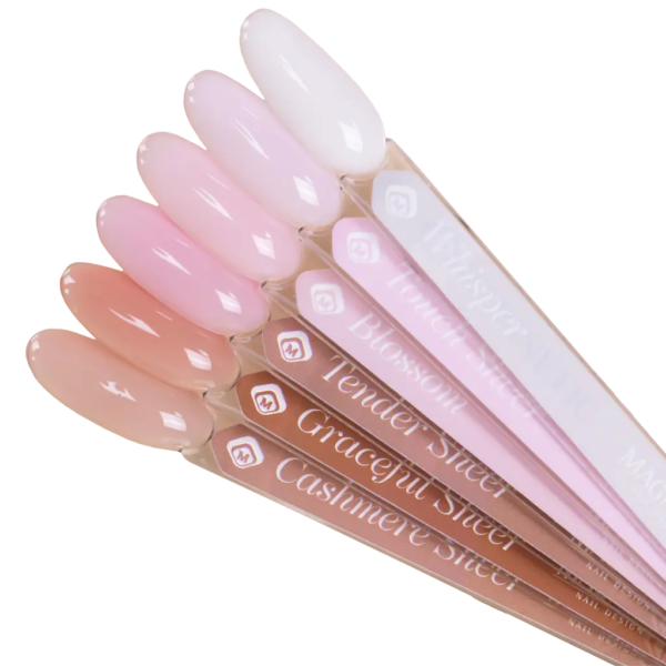 Palette di colori nude del Liquid Builder Gel Whisper di Magnetic Nail Design