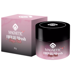 Barattolo di Fiber Gel Blush Deep Pink 30gr di Magnetic Nail Design con confezione rosa.