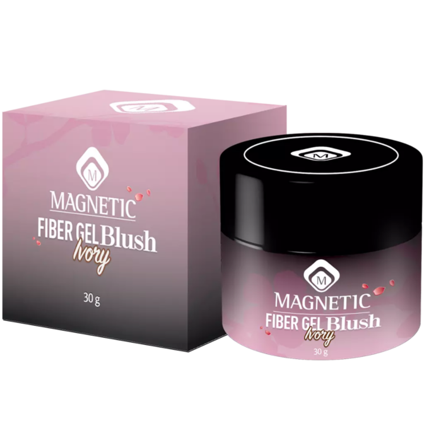 Barattolo di Fiber Gel Blush Ivory 30gr di Magnetic Nail Design con confezione.