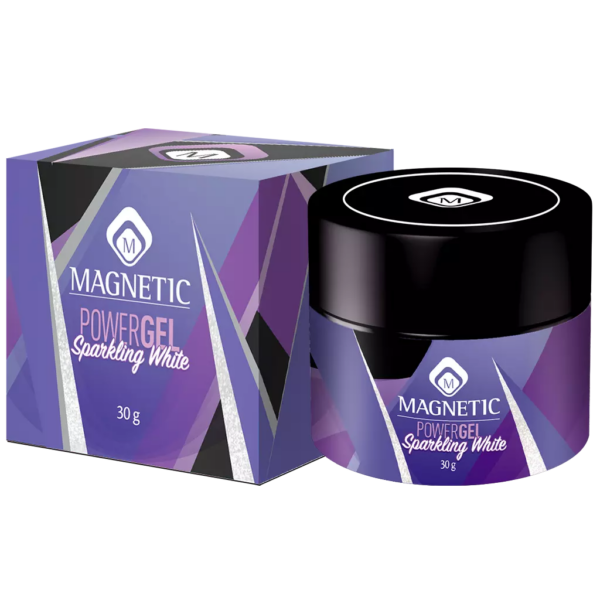 Confezione e barattolo Powergel Sparkling White 30gr Magnetic Nail Design