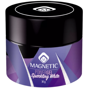 Powergel Sparkling White 30gr Magnetic Nail Design, acrigel bianco glitterato