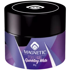 Powergel Sparkling White 30gr Magnetic Nail Design, acrigel bianco glitterato