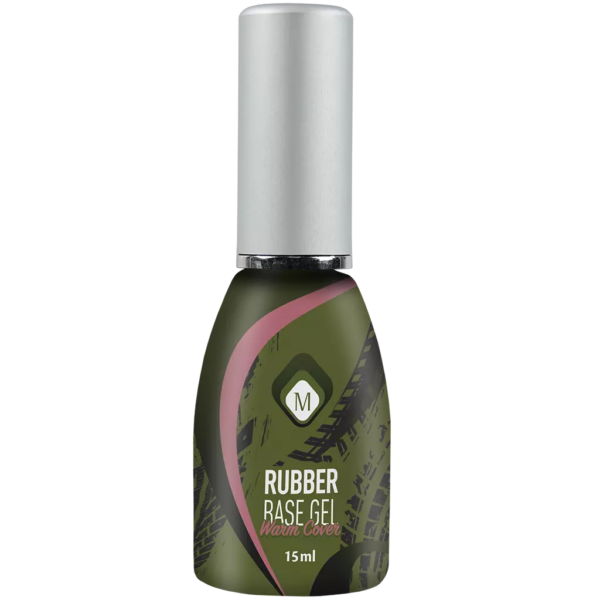 Boccetta Rubber Base Warm Cover 15ml di Magnetic Nail Design con etichetta verde e tappo argentato