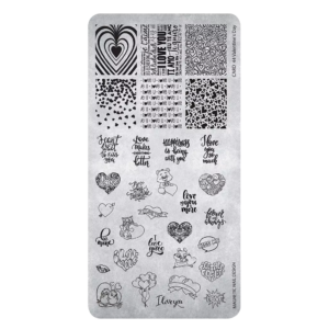 Stamping Plate Valentines Day Card 44 Magnetic Nail Design con motivi romantici