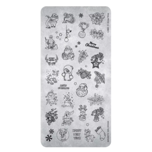 Stamping Plate Xmas Time Card 51 Magnetic Nail Design con motivi natalizi