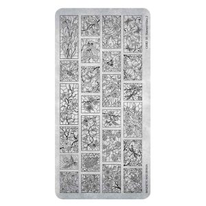 Stamping Plate Stained Glass 2 Magnetic Nail Design con motivi artistici dettagliati