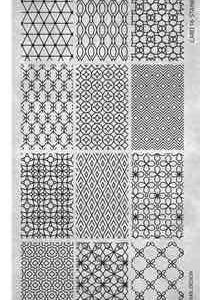 Stamping Plate Stained Glass Magnetic Nail Design con motivi geometrici intricati