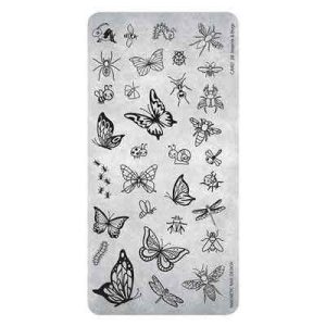 Stamp Plate Insects & Bugs N.28 Magnetic Nail Design con motivi di insetti
