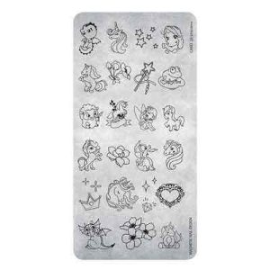 Stamping Plate 25 Unicorns Magnetic Nail Design con motivi unicorno