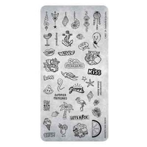 Stamp Plate Seashell & Quotes N.29 Magnetic Nail Design per nail art