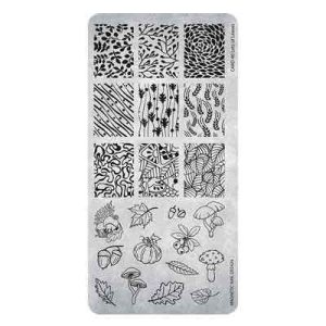 Stamping Plate 40 Lots Of Leaves Magnetic Nail Design con motivi fogliari