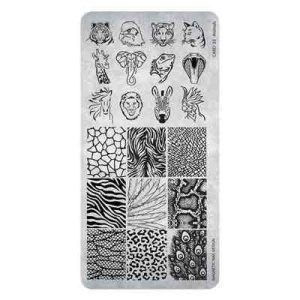 Stamp Plate 33 Animals New Magnetic Nail Design con motivi animali