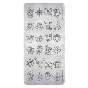 Stamping Plate Christmas 03 Magnetic Nail Design con motivi natalizi