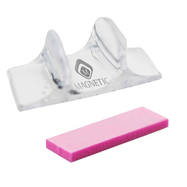 Ricariche Buffer Igienici 12pz Pink Magnetic Nail Design con supporto trasparente