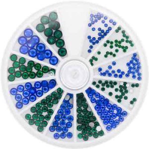 Strass Sapphire & Emerald 6 Sizes 270pz Magnetic Nail Design, colori vivaci