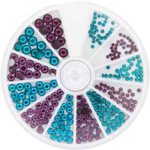 Strass Zircon& Amethyst 6 Sizes 270pz Magnetic Nail Design, colorati e brillanti