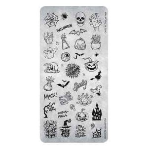Stamping Plate 41 Trick Or Treat Magnetic Nail Design con motivi Halloween