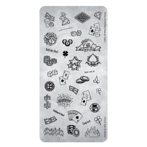 Stamping Plate 49 What Happens In Vegas Magnetic Nail Design con motivi casinò