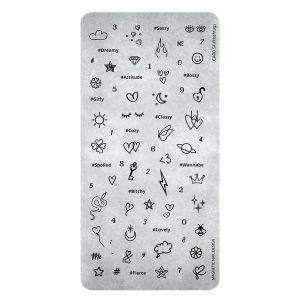 Stamping Plate 54 Hastags Magnetic Nail Design per nail art creativa