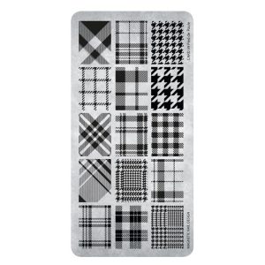 Stamping Plate 59 Pied De Poule Magnetic Nail Design, motivo pied de poule