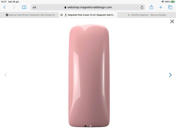 Gel Polish Pink Cream Magnetic Nail Design con finitura glitterata