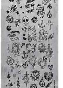 Stamping Plate Tattoo Magnetic Nail Design per Nail Art veloce