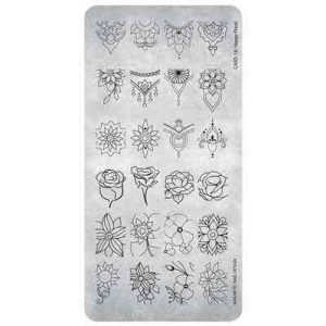 Stamping Plate Happy Floral Magnetic Nail Design per Nail Art