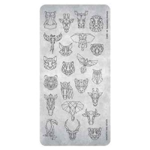 Stamping Plate 20 Geometric Animals Magnetic Nail Design per Nail Art